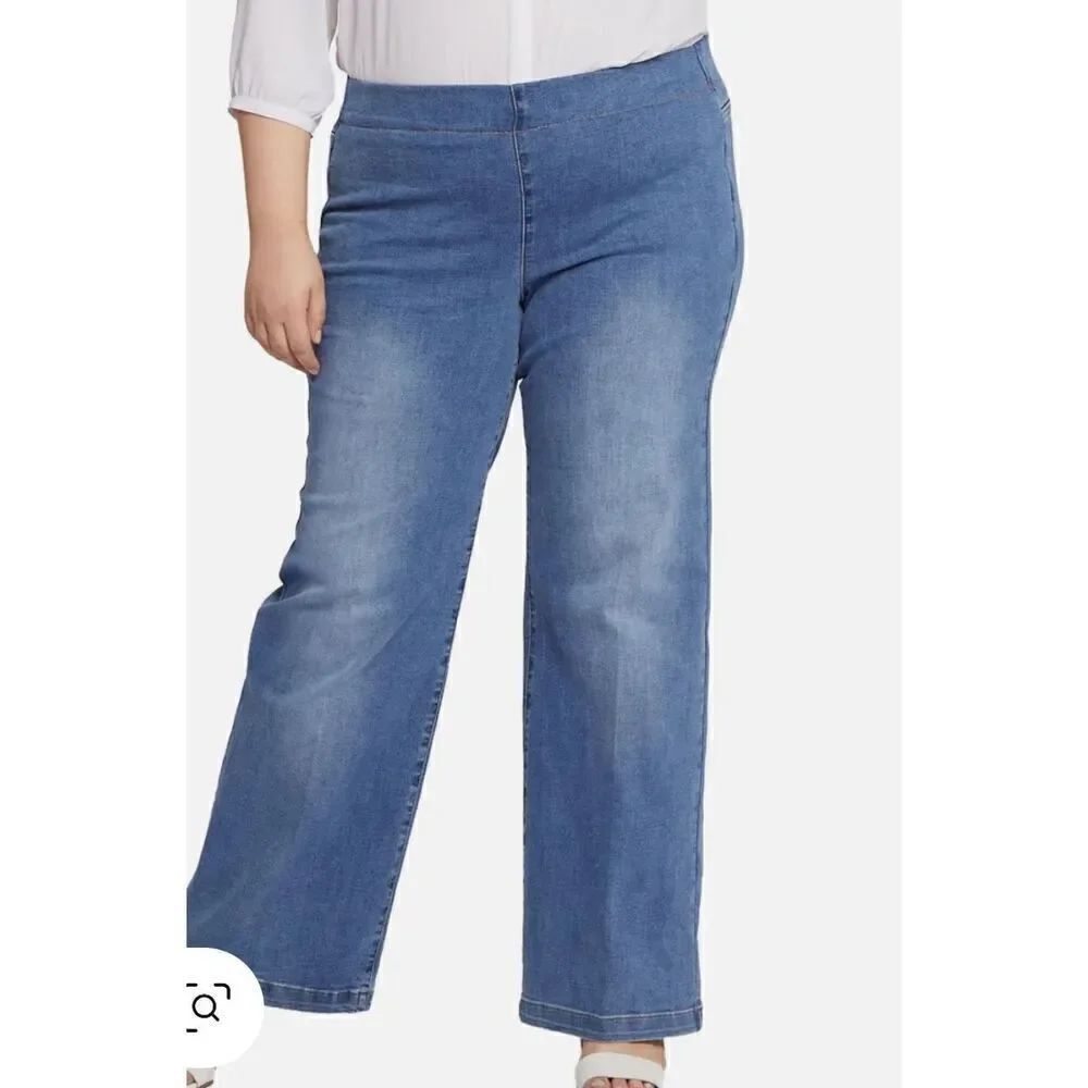 NWT NYDJ Pull On Wide Leg Pants Clean Maele Women’s Size 16